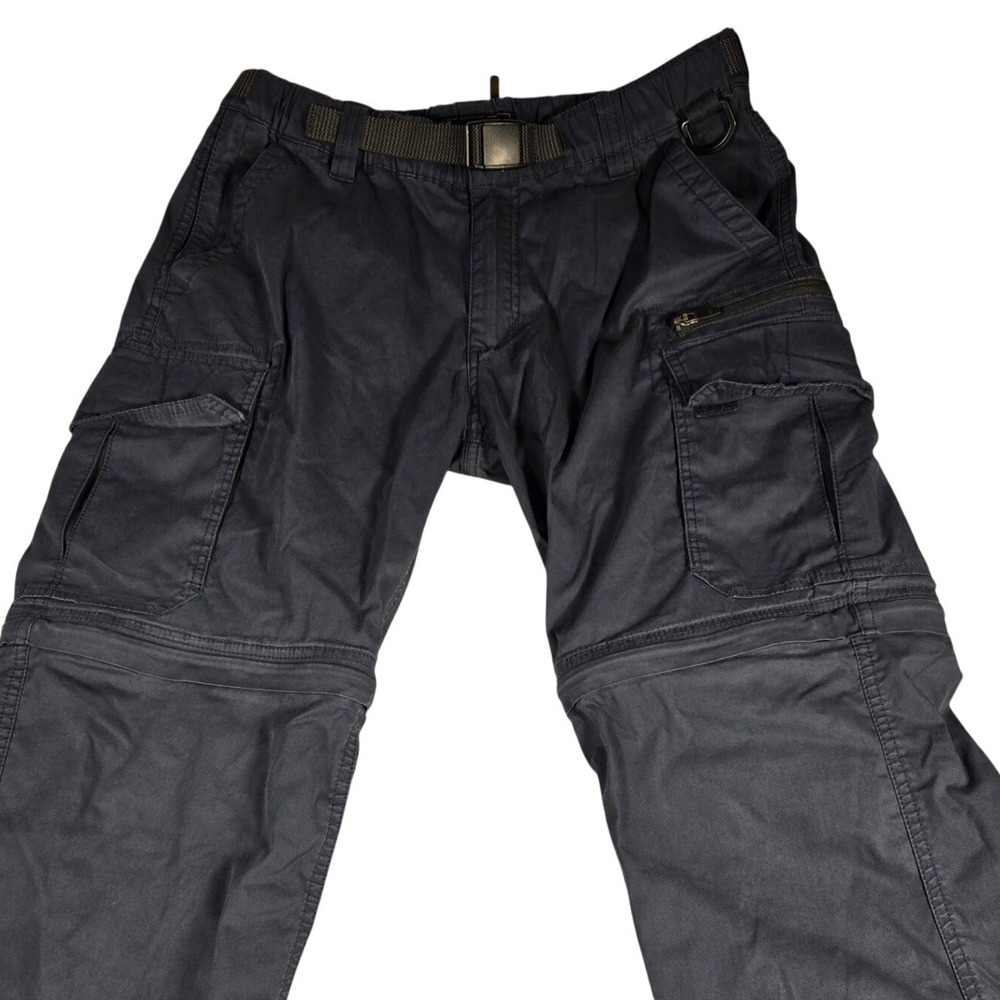 BC Clothing Mens Convertible Cargo Pants Navy Blue Zip Off Hiking Shorts M x 30
